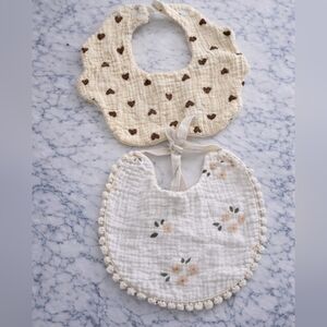 Baby Girl Muslin Bib Lot Bundle